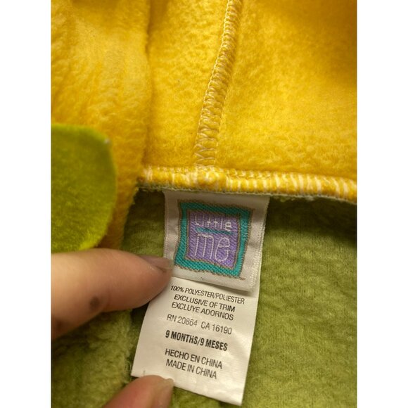 Little Me Baby Fleece Green Sunflower Costume Coverall With Hood 9 Months  #7061 - Picture 6 of 6